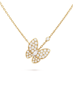 18K Two Butterfly Necklace