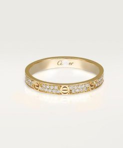 18K Love Diamond-Paved 3mm Ring