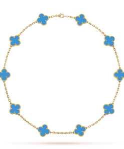 18K Vintage Alhambra Agate 10 Motifs Necklace