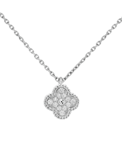 18K Sweet Alhambra Diamond Necklace