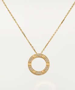 18K Love Diamond-Paved Necklace