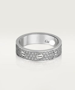 18K Love Diamond-Paved 5mm Ring