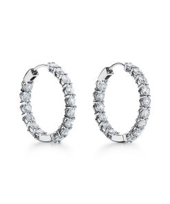 18K T Hoop Diamonds Earrings