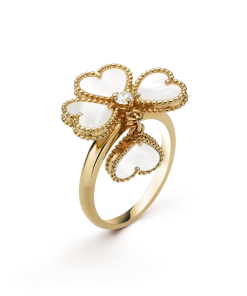 18K Sweet Alhambra Effeuillage Pearls Ring