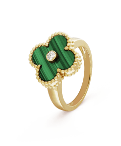 18K Vintage Alhambra Malachite Ring