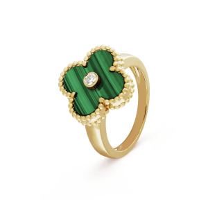 18K Vintage Alhambra Malachite Ring