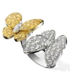18K Two Butterfly Between the Finger Ring