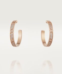 18k Love Pave Diamonds Earrings