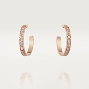 18k Love Pave Diamonds Earrings