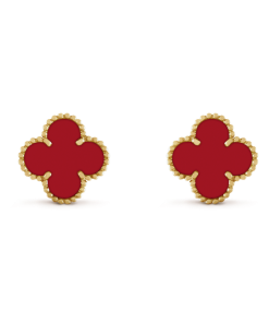 18k Vintage Alhambra Carnelian Earrings