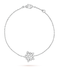 18K Lotus Openwork Pendant Bracelet