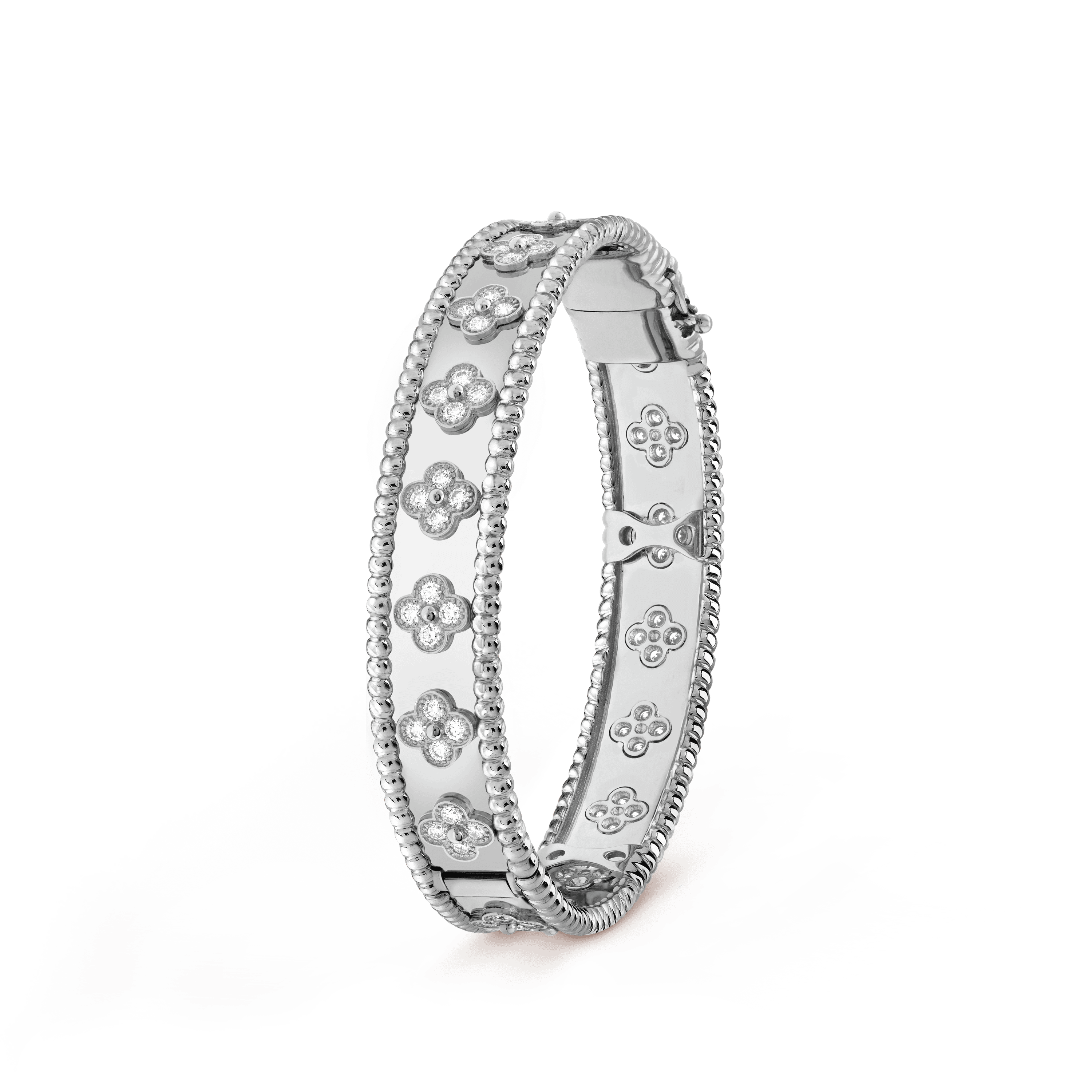 10001_d76242d5-3fcc-46bf-be1a-2b5d7ef46fa7 18K White Gold Perlée Clovers Bracelet