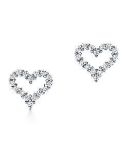 18K T Heart Diamonds Earrings