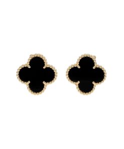 18k Vintage Alhambra Black Earrings