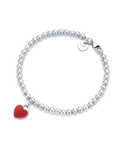 18K Return to Red Heart Tag Bead Bracelet