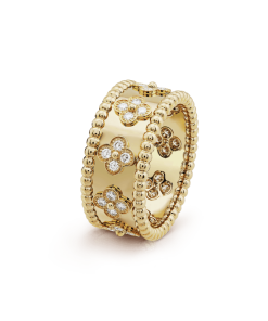 18K Perlée Clovers Ring