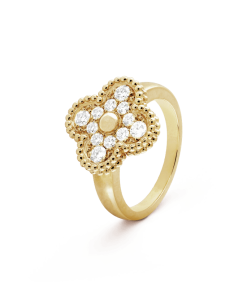 18K Vintage Alhambra Diamonds Ring