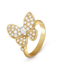 18K Two Butterfly Ring