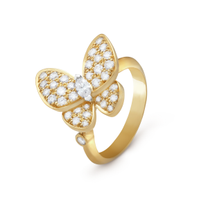 18K Two Butterfly Ring