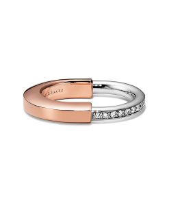 18K T Lock Diamond Rose Gold Ring