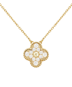 18K Sweet Alhambra Diamond Necklace