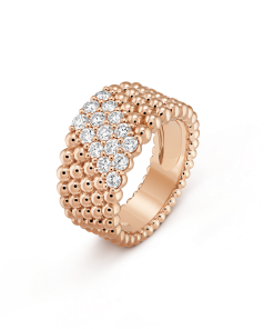 18K Perlée Diamonds Five Rows Ring