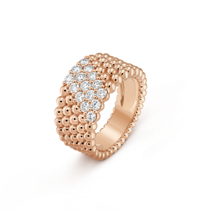 18K Perlée Diamonds Five Rows Ring