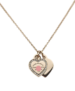 18K T Red Double Heart Diamond Necklaces