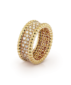 18K Perlée Diamonds 3 Row Ring