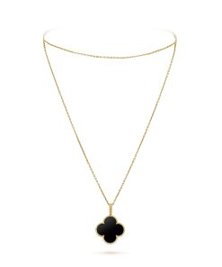 18K Magic Alhambra One Motifs Black Necklace