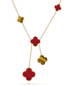 18K Magic Alhambra Six Motifs Carnelian Necklace