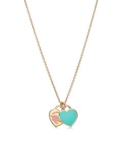 18K Return to Mini Double Heart Necklace