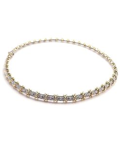 18K T Schlumberger Eighteen Stone Choker Necklace