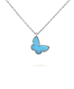 18K Sweet Alhambra Blue Butterfly Necklace