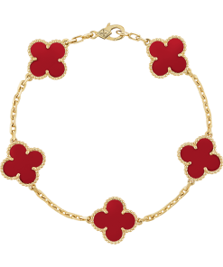 18K Vintage Alhambra Five Motifs Carnelian Bracelet