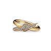 18K Yellow Gold Knot Double Row Diamonds Ring