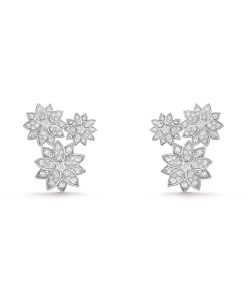 18k Lotus Three Flowers Earrings