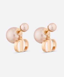 18k Gold Tribales Pink Pearl Earrings