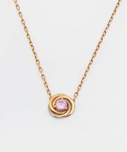 18K Trinity Pink Sapphire Necklace