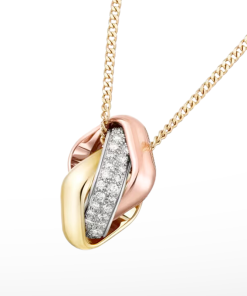 18K Trinity Cushion Diamond Necklace