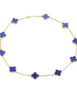 18K Vintage Alhambra Blue 10 Motifs Necklace
