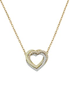 18K Trinity Heart Full Diamond Necklace