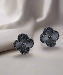 18K Vintage Alhambra Black Earrings