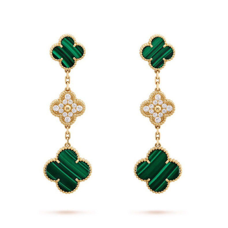 img_001_c41994f4-7100-4f75-a24a-52c0363c427b 18k Magic Alhambra Three Malachite Motifs Earrings
