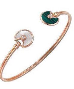 18K Amulette De Malachite Pearl & Diamond Open Bracelet