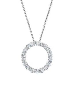 18K T Circle Diamonds Necklace