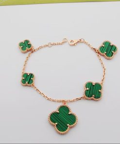 18K Magic Alhambra Five Malachite Motifs Bracelet