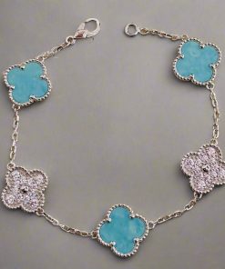 18K Vintage Alhambra Five Motifs Agate Bracelet