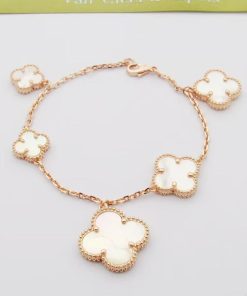 18K Magic Alhambra Five Pearls Motifs Bracelet