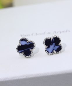 18K Vintage Alhambra Blue Earrings